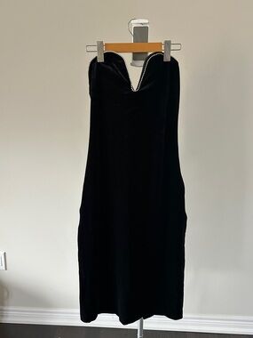 Steve Madden Black Strapless Dress with Rhinestone Trim